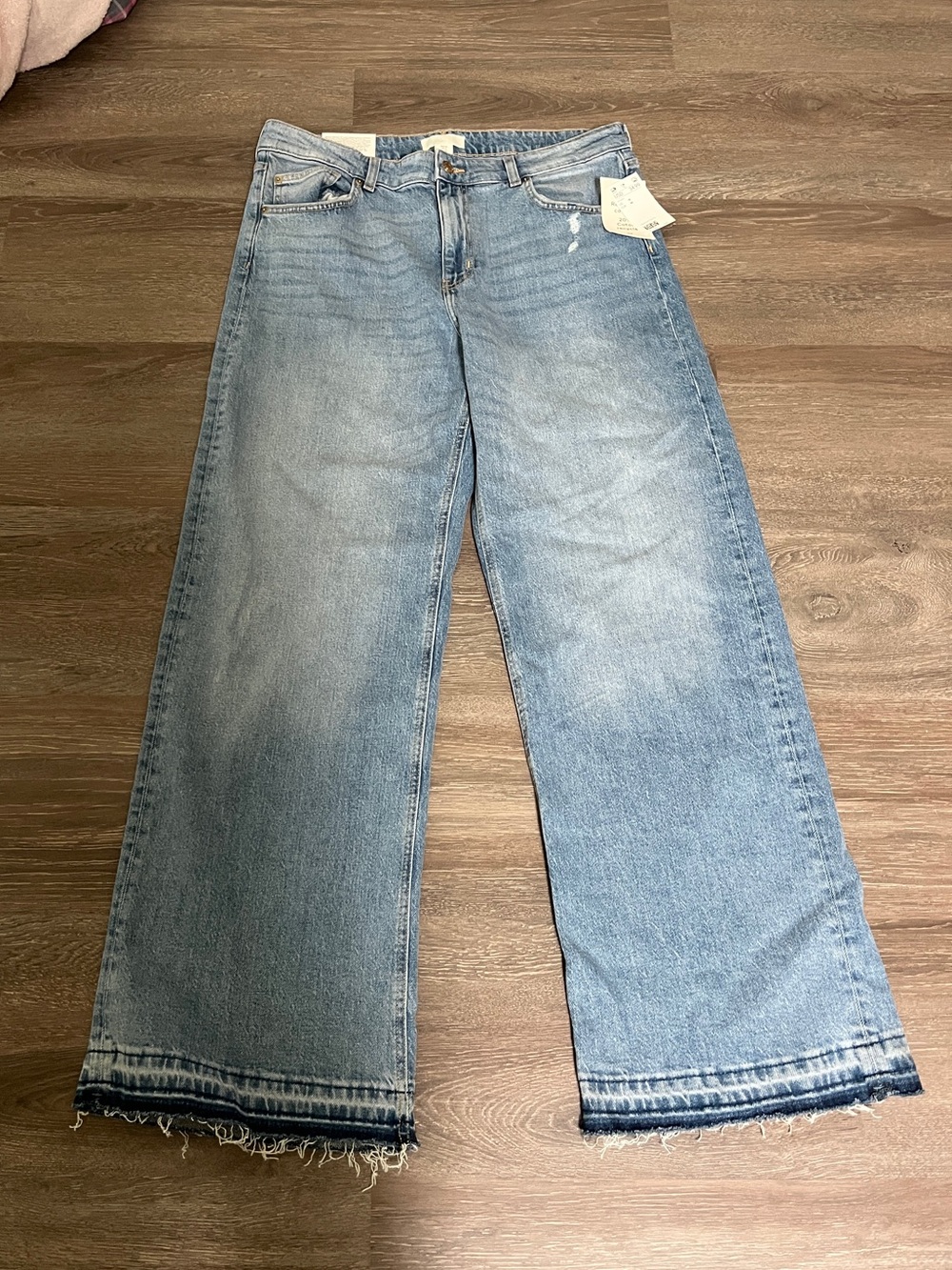 H&M Light Wash Wide Leg Jeans Size 14 nwt